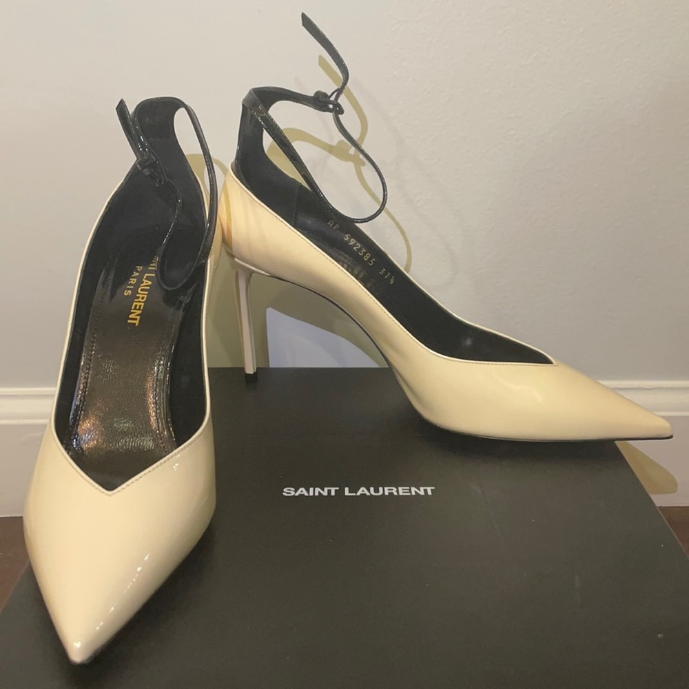 Saint Laurent Vernis Chiffon Heels